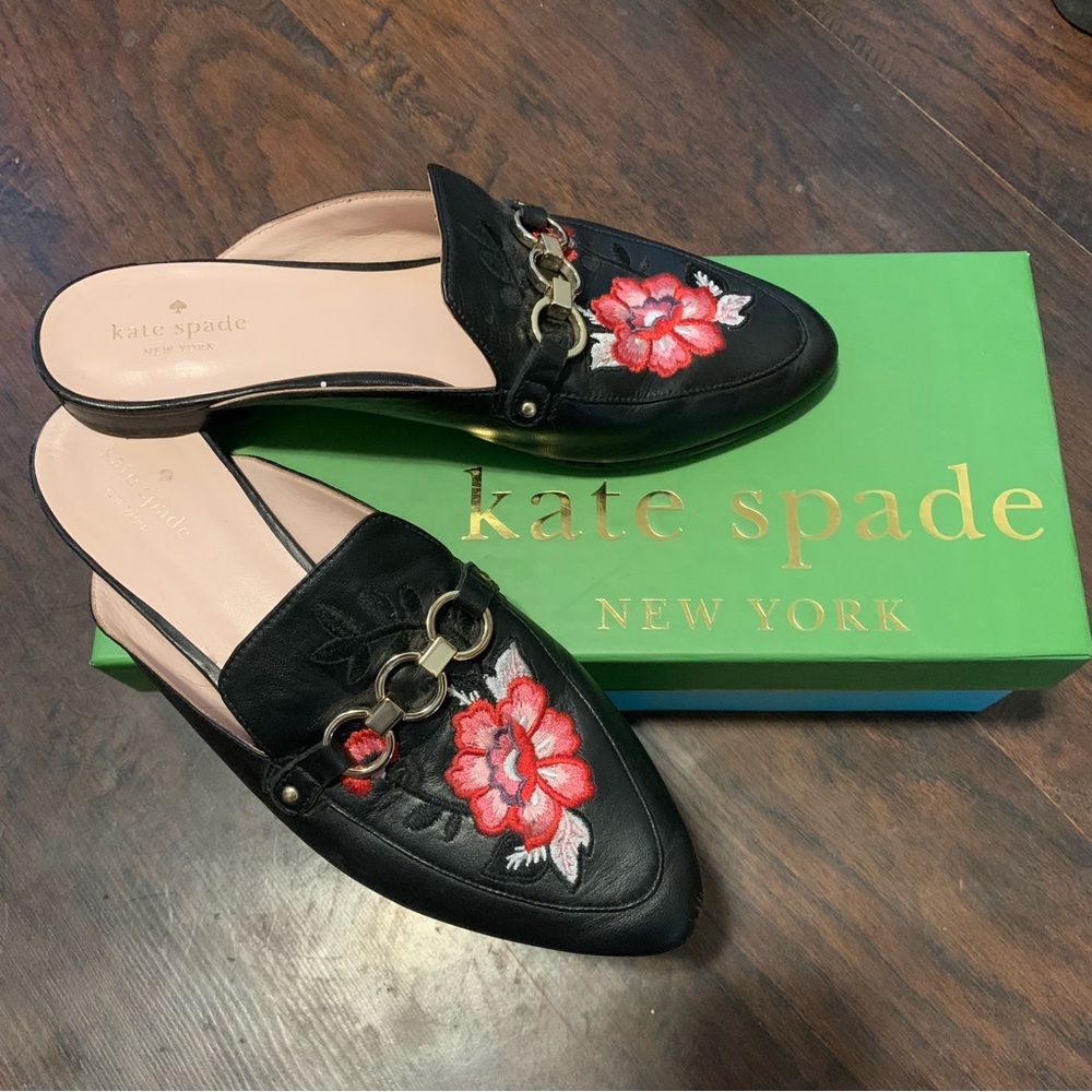 Kate Spade Embroidery Leather mules